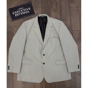 Vintage Haband Executive Division Men's Blazer Size 48R Grey Houndstooth Jacket